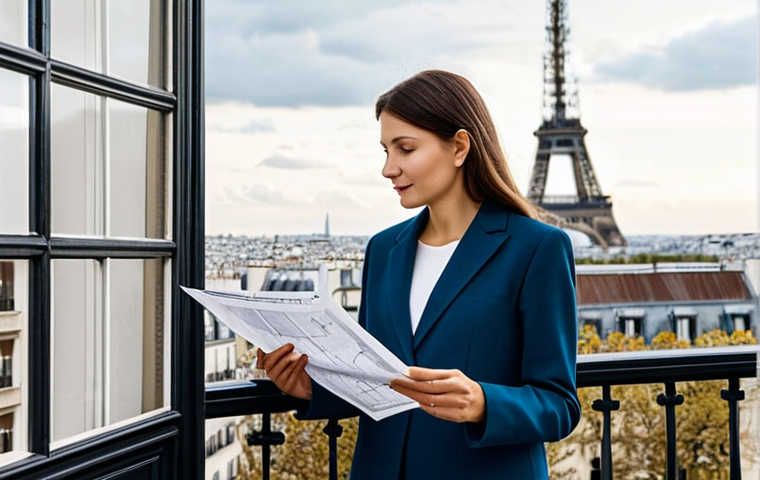**

"A professional city planner, fully clothed in a chic, modest business outfit, reviewing blueprints on a Parisian balcony overlooking the Eiffel Tower. Safe for work, appropriate content, professional, perfect anatomy, correct proportions, natural pose, well-formed hands, proper finger count, natural body proportions, high-quality rendering, realistic."

**