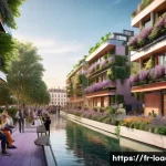 지방행정사 자격증으로 가능한 일들 - **Prompt:** A vibrant, futuristic French eco-district at sunset. Tall, modern buildings with green l...