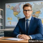 지방행정사 직업에 대한 오해와 진실 - A professional local government administrator standing confidently in a modern municipal office, sur...