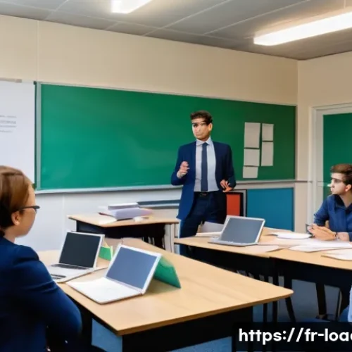 Home 32 지방행정사 실무 교육 후기 - A professional local government training classroom scene in France, showing a diverse group of adult...